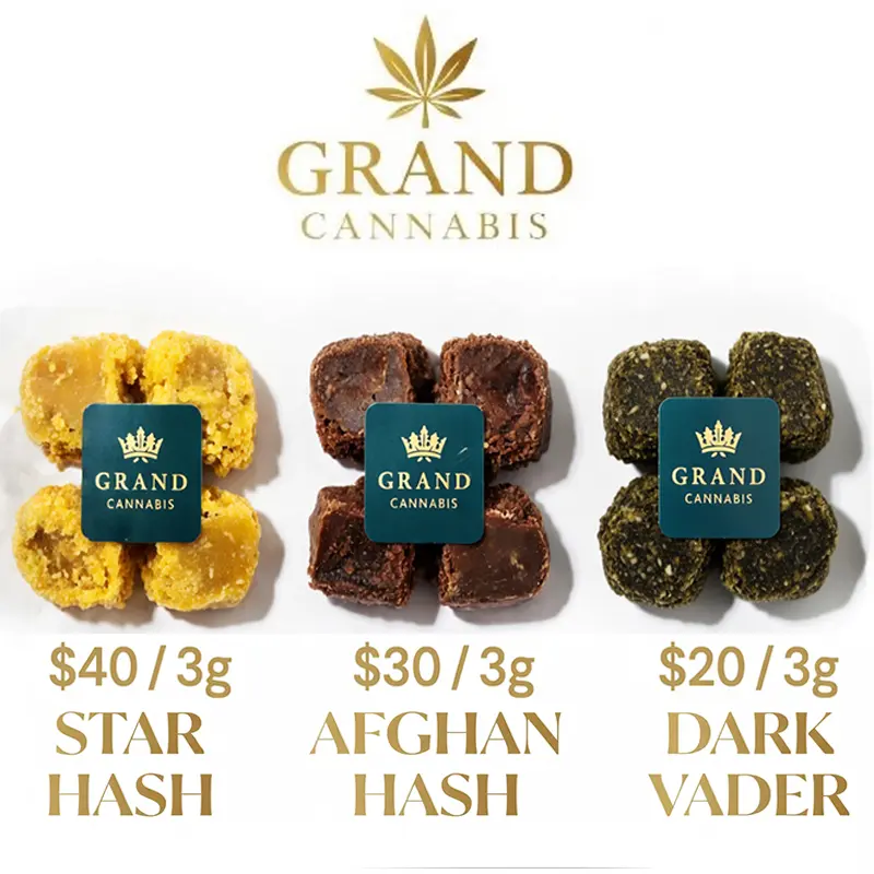 GRAND CANNABIS- STAR HASH , AFGHAN, DARK VADER